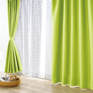 「簡単！素敵にコーディネート　カーテン＆ボイルレースセット（ドレープカーテン）」｜グリーン&times;ローズ
