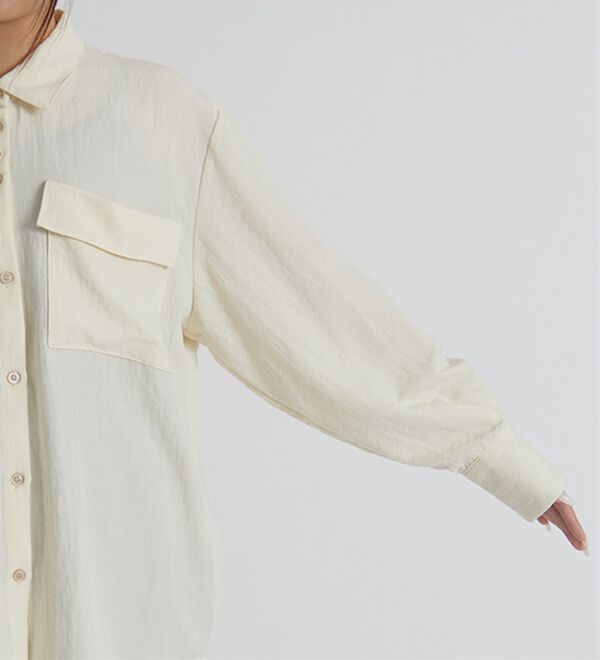 BELLUNA（ベルーナ）の「【低身長さん向け】ポケットデザインゆったりシャツ（シャツ）」｜詳細画像
