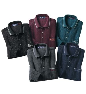 「毎日着たい柔らか素材の暖かポロ（メンズポロシャツ）」｜5枚組