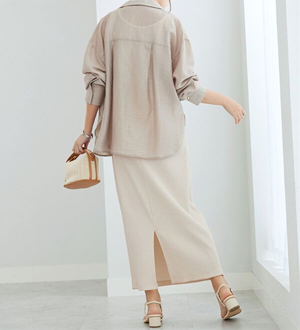 GeeRA（ジーラ）の「【着回し力◎】楽ちんすっきり見え！リブロングスカート（ロングスカート）」｜詳細画像