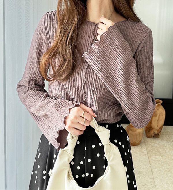 GeeRA（ジーラ）の「前後２ｗａｙフレアスリーブカットソー（カットソー）」｜詳細画像