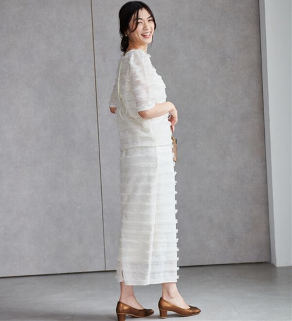 RANAN（ラナン）の「フリルレースパフスリーブトップス（カットソー）」｜詳細画像