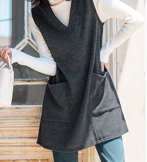 BELLUNA（ベルーナ）の「杢調素材ポケットデザインジャンパードレス（ジャンパースカート）」｜ダークチャコール