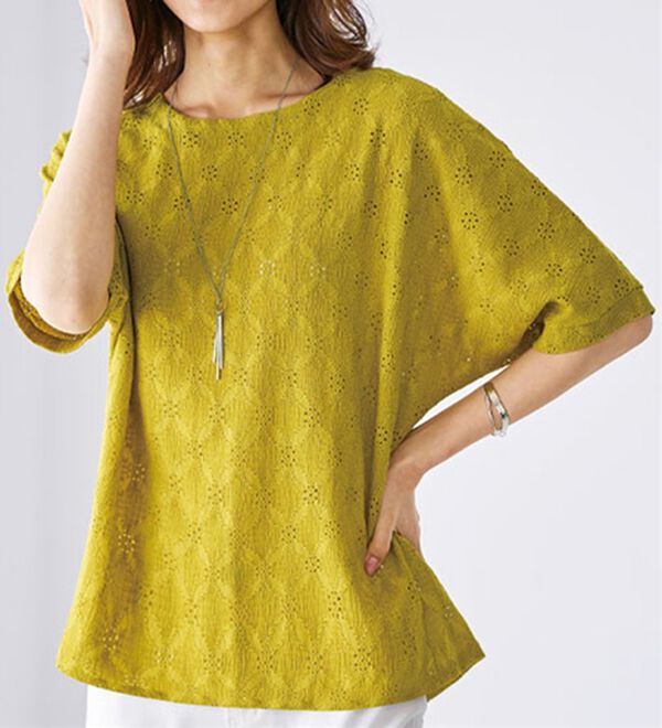 BELLUNA（ベルーナ）の「総レース素材ドルマンプルオーバー（カットソー）」｜詳細画像