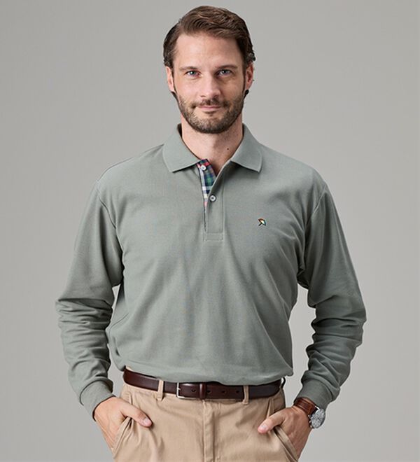 「＜アーノルド　パーマー＞ワンポイント刺しゅう鹿の子ポロシャツ（長袖・半袖）（メンズポロシャツ）」｜詳細画像