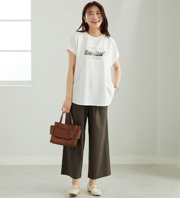 BELLUNA（ベルーナ）の「サラリ快適！ビンテージ調ベイカーワイドパンツ（ワイドパンツ・ガウチョ）」｜詳細画像