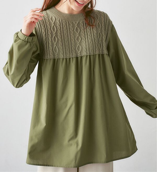 Viola e Viola（ヴィオラ エ ヴィオラ）の「ケーブルニットドッキングチュニック（チュニック）」｜詳細画像