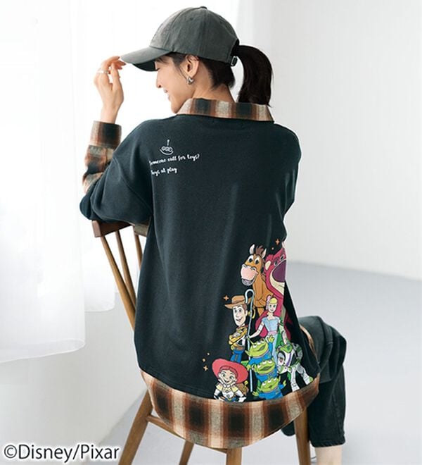 BELLUNA（ベルーナ）の「＜Ｄｉｓｎｅｙ＞チェック切替プリントチュニック（チュニック）」｜詳細画像
