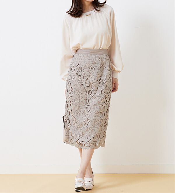 BELLUNA（ベルーナ）の「華やかリボンレーススカート（ロングスカート）」｜詳細画像