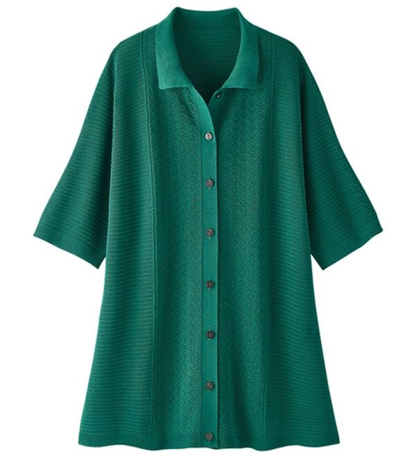 ルフラン（ルフラン）の「【２色組】涼やか♪ポロ衿ニットカーデ（ポロシャツ）」｜詳細画像