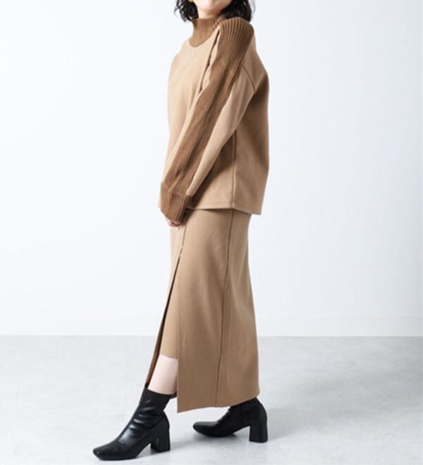 BELLUNA（ベルーナ）の「メルトン素材ボタン使いペンシルスカート（セットアップ）」｜詳細画像