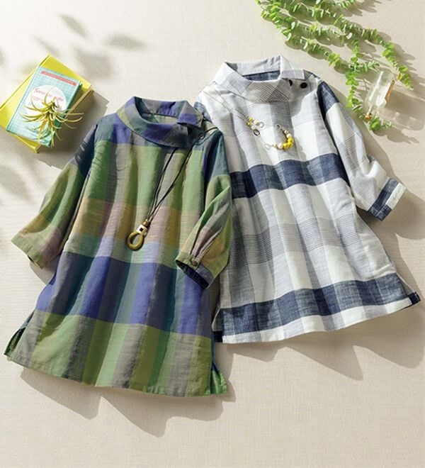 ルフラン（ルフラン）の「【２色組】さらり綿１００％お出かけブラウス＜ローレル＞（ブラウス）」｜2色組