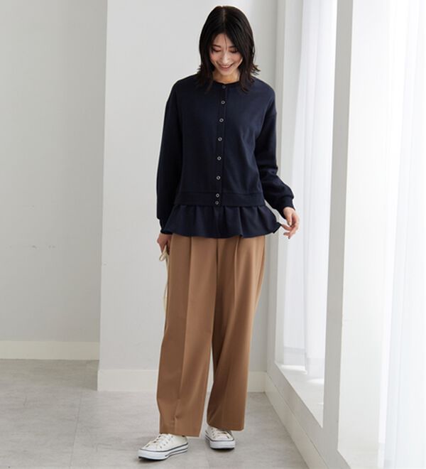 BELLUNA（ベルーナ）の「裏起毛素材ドッキングカーディガン（その他カーディガン）」｜詳細画像