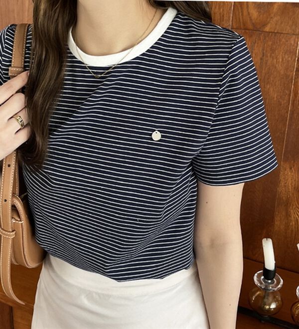 GeeRA（ジーラ）の「ボーダー配色Ｔシャツ（カットソー）」｜詳細画像