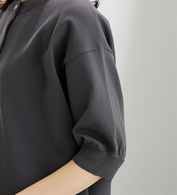 BELLUNA（ベルーナ）の「【快適Ｌａｂ．】洗える！軽い！５分袖ニットカーディガン（ニットカーディガン）」｜詳細画像