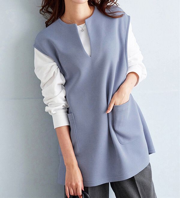 BELLUNA（ベルーナ）の「【2点セット】静電気防止インナー付ベストアンサンブル（アンサンブル）」｜詳細画像