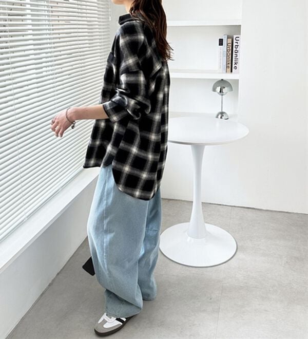 GeeRA（ジーラ）の「チェックロングシャツ（シャツ）」｜詳細画像