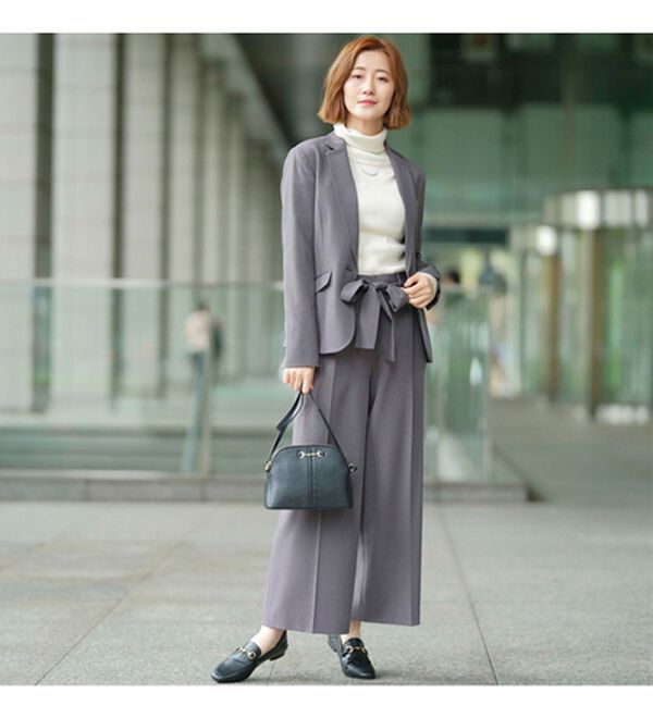 GeeRA（ジーラ）の「【2点セット】選べるボトム！洗えて型くずれしないパンツスーツセット（パンツスーツ）」｜詳細画像