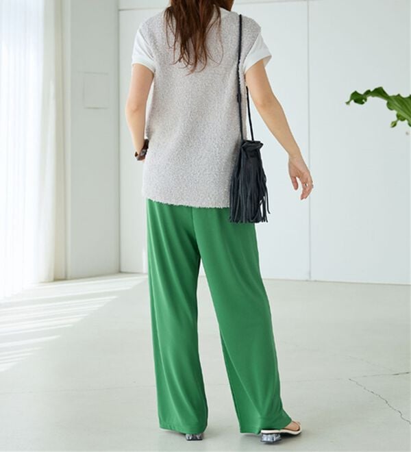BELLUNA（ベルーナ）の「シャリさら！快適ドロストワイドパンツ（ワイドパンツ・ガウチョ）」｜詳細画像