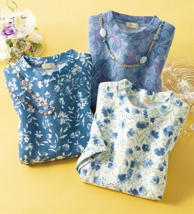 ルフラン（ルフラン）の「【３色組】毎日お洒落に＊花柄プリントプルオーバー（カットソー）」