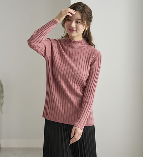 BELLUNA（ベルーナ）の「ウール入りウォッシャブルセーター（ニット・セーター）」｜詳細画像