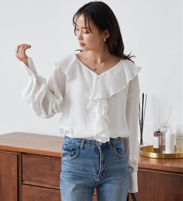 RANAN（ラナン）の「ラッフルフリルオーバーブラウス（ブラウス）」｜詳細画像