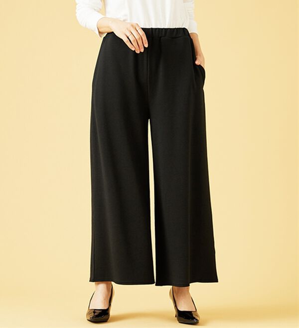 BELLUNA（ベルーナ）の「ウエスト楽々！キレイ見えワイドパンツ（ワイドパンツ・ガウチョ）」｜詳細画像