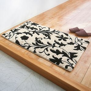 「トルコ製ウィルトン織玄関マット＜ネム＞（玄関マット）」｜ブラック