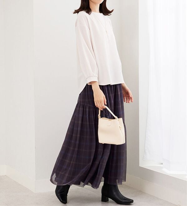 BELLUNA（ベルーナ）の「【2点セット】ジョーゼット素材ネックレス付ブラウス（ブラウス）」｜詳細画像