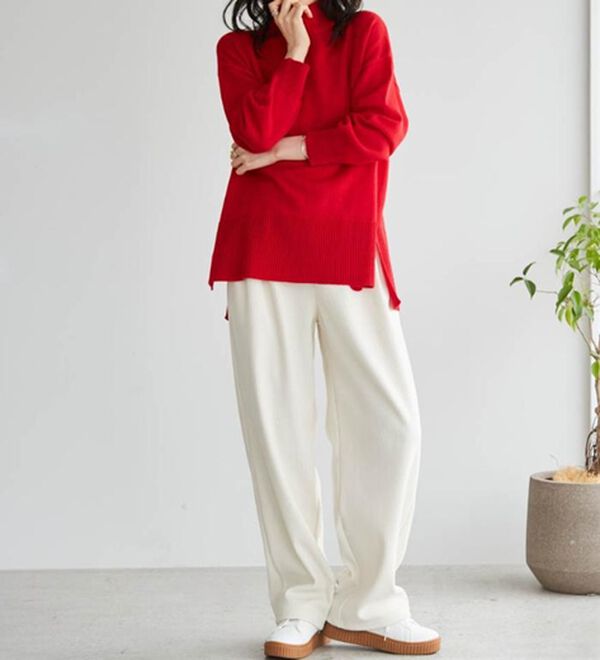 あったか裏ベロアニットコールワイドパンツ - ベルーナ【公式】