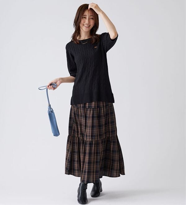 BELLUNA（ベルーナ）の「軽やか綿混！ケーブルニットプルオーバー（ニット・セーター）」｜詳細画像