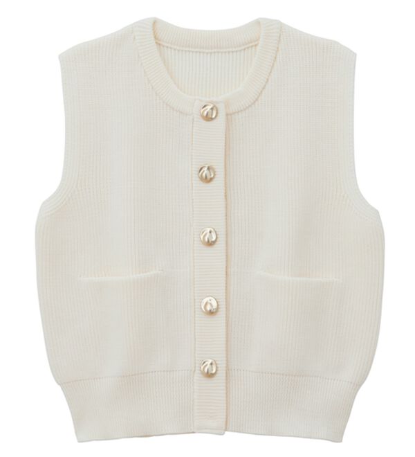 RANAN（ラナン）の「ニュアンスボタンニットベスト（ベスト）」｜詳細画像
