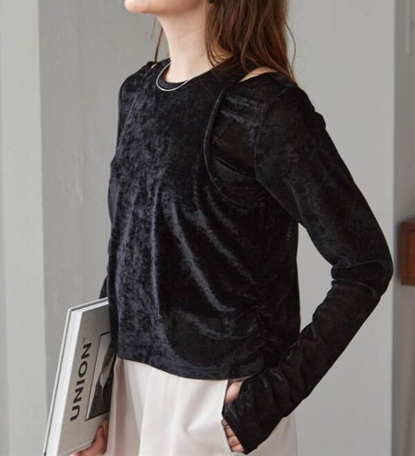 RANAN（ラナン）の「２ＷＡＹレイヤードシアーベロアトップス（カットソー）」｜詳細画像