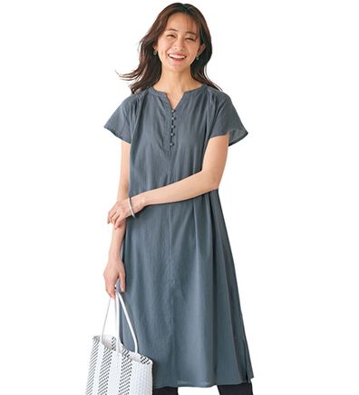 BELLUNA（ベルーナ）の「楊柳素材涼やかシャツワンピース（シャツワンピース）」