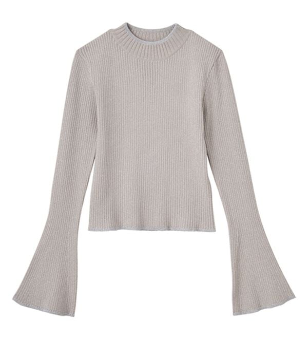 GeeRA（ジーラ）の「フレア袖ラメリブショートニットトップス（ニット・セーター）」｜詳細画像