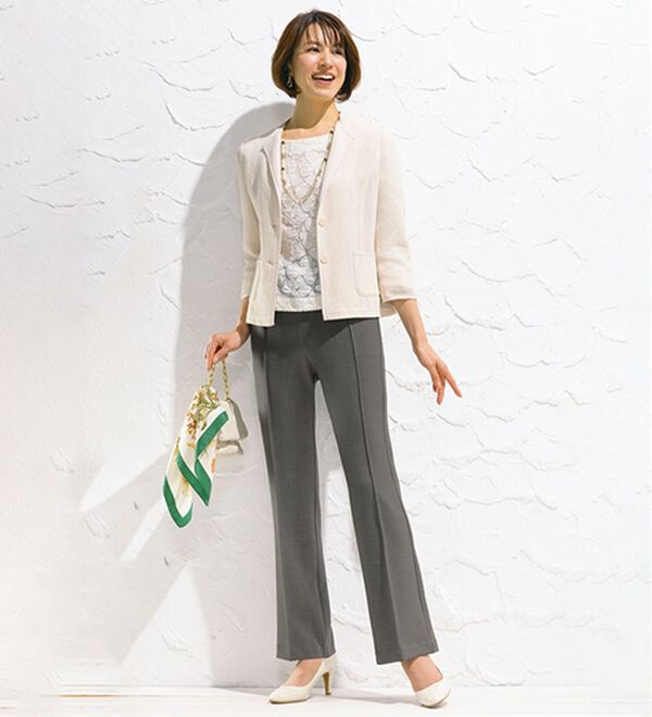 ルフラン（ルフラン）の「【３本組】日本製涼やかストレッチパンツ（フルレングスパンツ）」｜詳細画像