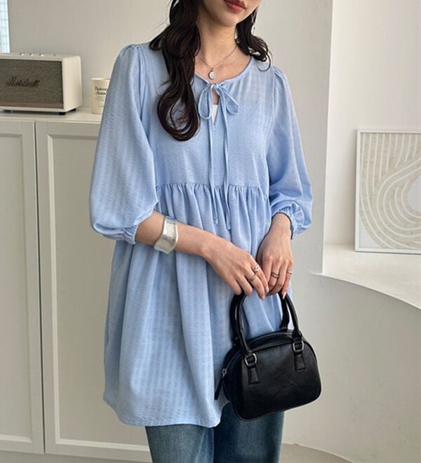 GeeRA（ジーラ）の「前後２ＷＡＹチェックペプラムチュニック（チュニック）」｜詳細画像