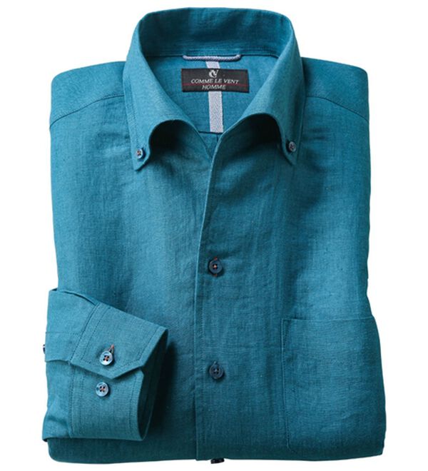 「＜コムルヴァン・オム＞大人のフレンチリネン１００％シャツ（メンズシャツ）」｜詳細画像