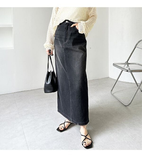 GeeRA（ジーラ）の「バックスリットデニムロングスカート（ロングスカート）」｜詳細画像