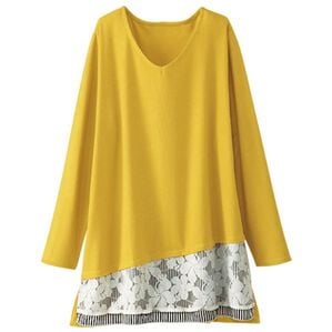 BELLUNA（ベルーナ）の「レイヤード風カットソーチュニック（チュニック）」｜マスタード