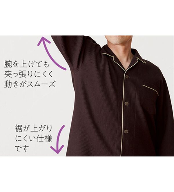 「＜ＧＯＯＤ　ＳＬＥＥＰ（Ｒ）＞綿１００％快眠設計ワッフルパジャマ（メンズルームウェア）」｜詳細画像