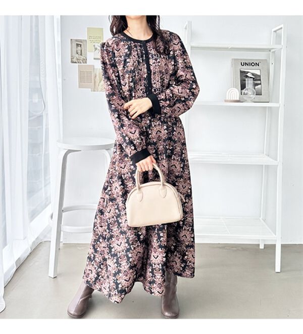 GeeRA（ジーラ）の「大人プリントロングワンピース（ロングワンピース）」｜詳細画像