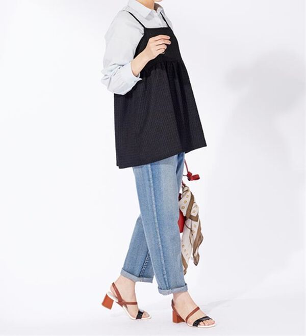 BELLUNA（ベルーナ）の「ジャカード素材ペプラムビスチェ（タンクトップ・キャミソール）」｜詳細画像