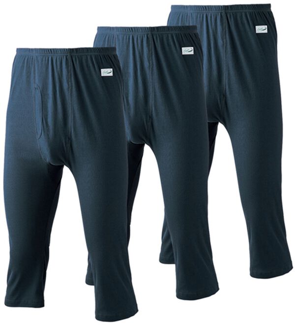 「【３枚組】＜クロコダイル＞夏用さらっと着心地の綿１００％ステテコ（メンズ靴下・タイツ）」｜ネイビー3枚組