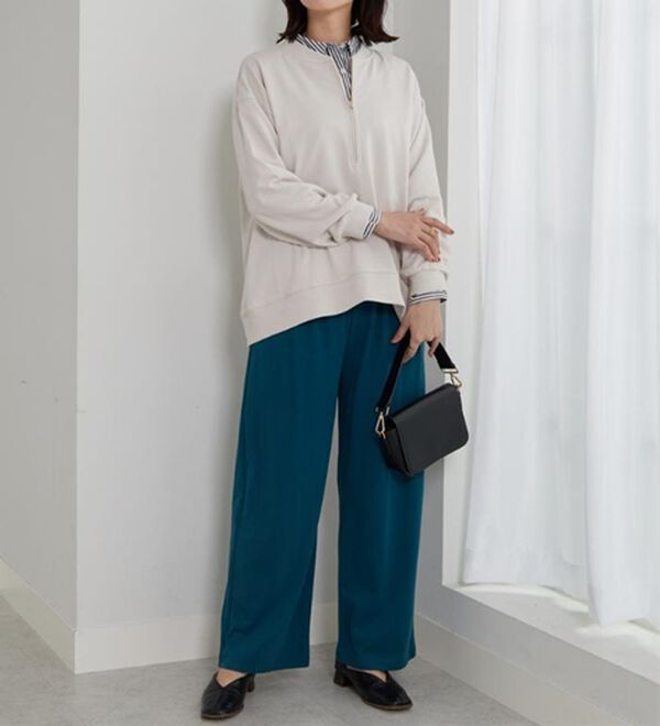 BELLUNA（ベルーナ）の「着心地楽々！綿１００％イージーパンツ（ワイドパンツ・ガウチョ）」｜詳細画像