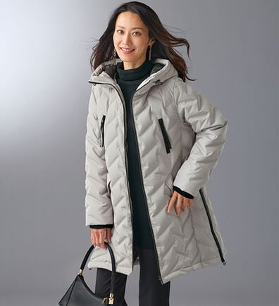 BELLUNA（ベルーナ）の「シームレスダウン配色使いコート（ロングコート）」