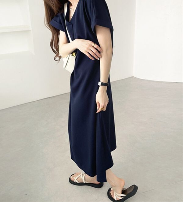 GeeRA（ジーラ）の「ひんやり快適！ジャカードスキッパーワンピ（カットソーワンピース）」｜詳細画像