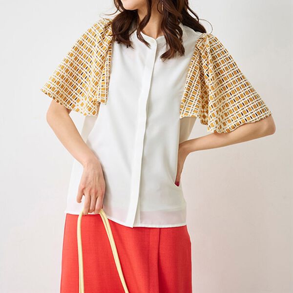 RANAN（ラナン）の「異素材スリーブブラウス（ブラウス）」｜詳細画像