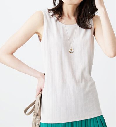 BELLUNA（ベルーナ）の「テレコ素材タンクトップ（タンクトップ・キャミソール）」