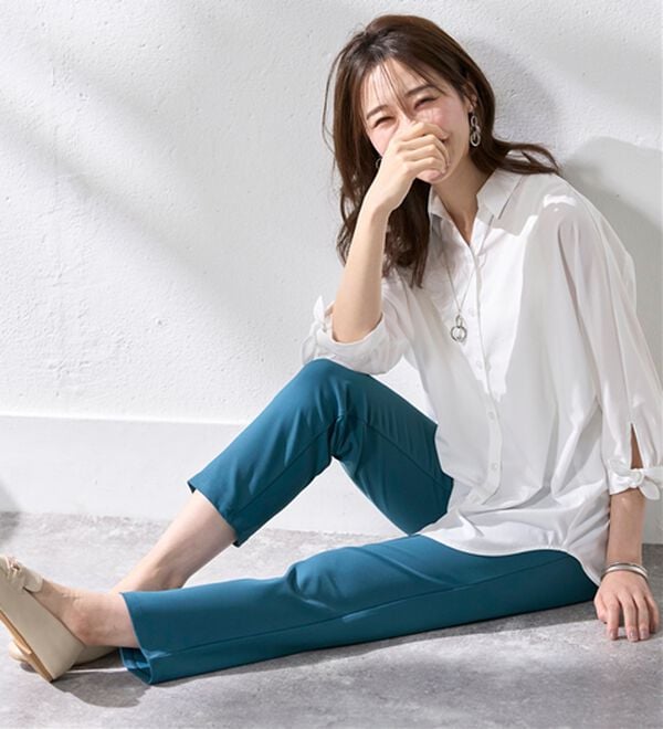 BELLUNA（ベルーナ）の「ヒンヤリなめらか！マシュマロパンツ（フルレングスパンツ）」｜詳細画像